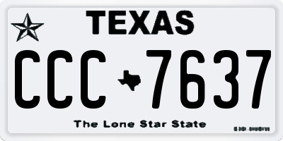 TX license plate CCC7637