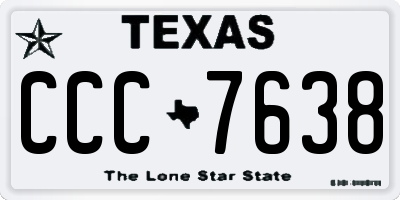 TX license plate CCC7638
