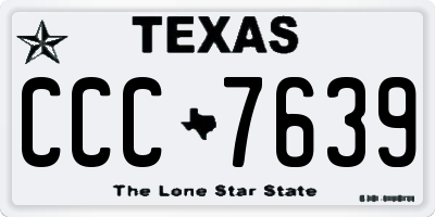 TX license plate CCC7639