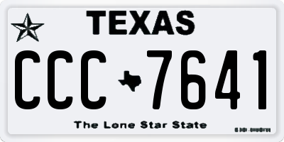 TX license plate CCC7641