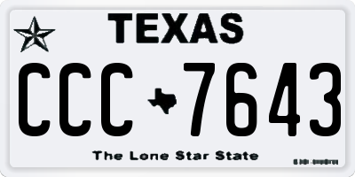 TX license plate CCC7643