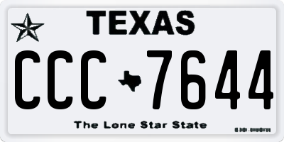 TX license plate CCC7644