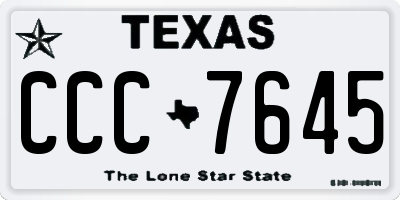 TX license plate CCC7645