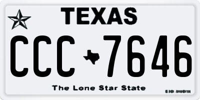 TX license plate CCC7646