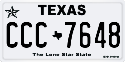 TX license plate CCC7648