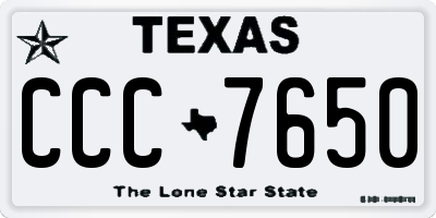 TX license plate CCC7650