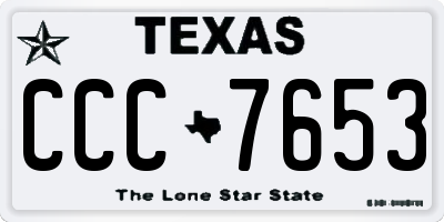 TX license plate CCC7653