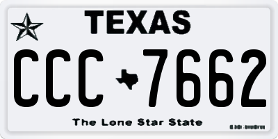 TX license plate CCC7662