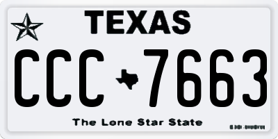 TX license plate CCC7663