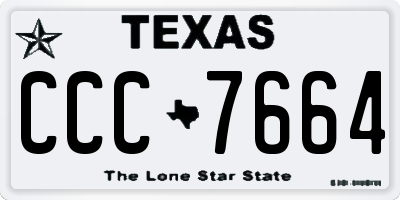 TX license plate CCC7664