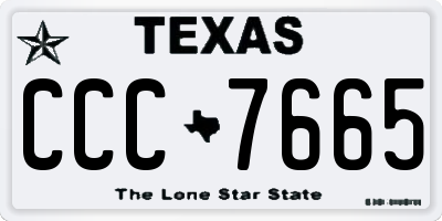 TX license plate CCC7665
