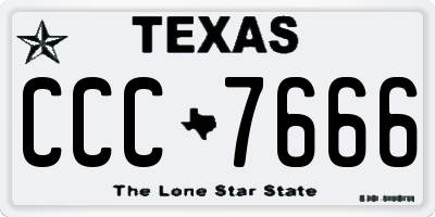 TX license plate CCC7666