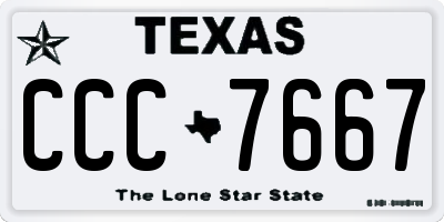 TX license plate CCC7667