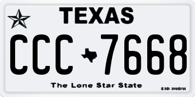 TX license plate CCC7668