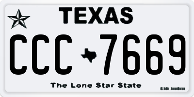 TX license plate CCC7669