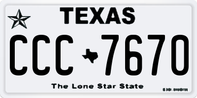 TX license plate CCC7670