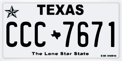 TX license plate CCC7671