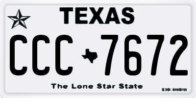 TX license plate CCC7672
