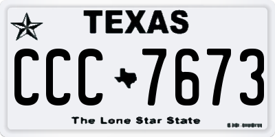 TX license plate CCC7673