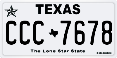 TX license plate CCC7678