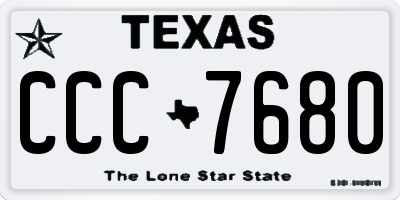 TX license plate CCC7680