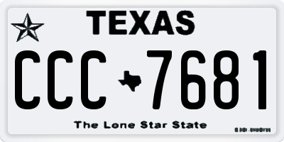 TX license plate CCC7681