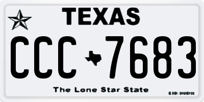 TX license plate CCC7683
