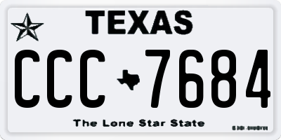 TX license plate CCC7684