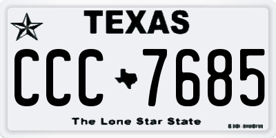TX license plate CCC7685