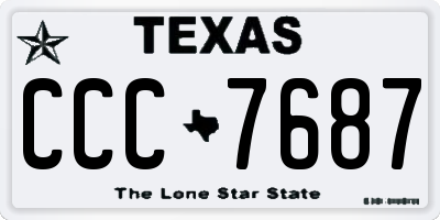 TX license plate CCC7687