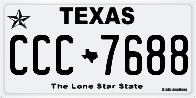 TX license plate CCC7688