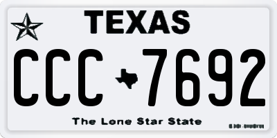 TX license plate CCC7692