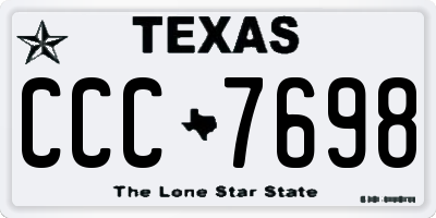 TX license plate CCC7698
