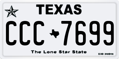 TX license plate CCC7699