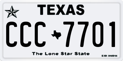 TX license plate CCC7701