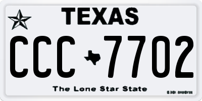 TX license plate CCC7702