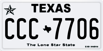 TX license plate CCC7706