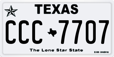 TX license plate CCC7707