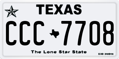 TX license plate CCC7708