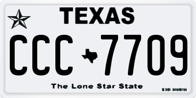 TX license plate CCC7709