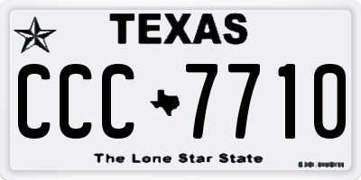 TX license plate CCC7710