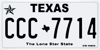 TX license plate CCC7714