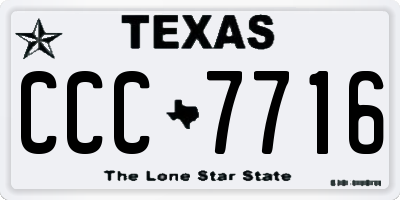 TX license plate CCC7716