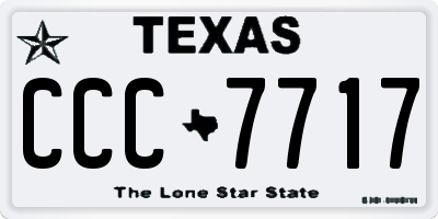 TX license plate CCC7717