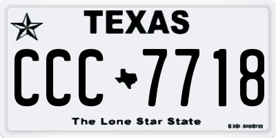 TX license plate CCC7718