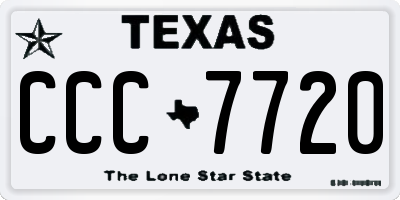 TX license plate CCC7720