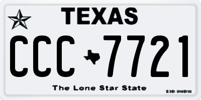 TX license plate CCC7721