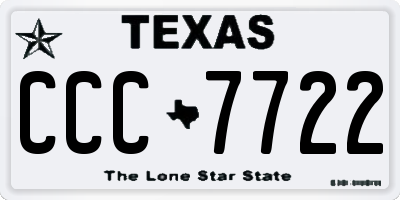 TX license plate CCC7722