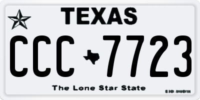 TX license plate CCC7723