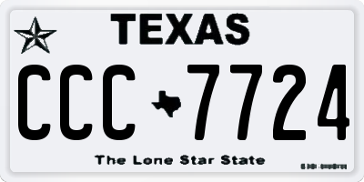 TX license plate CCC7724